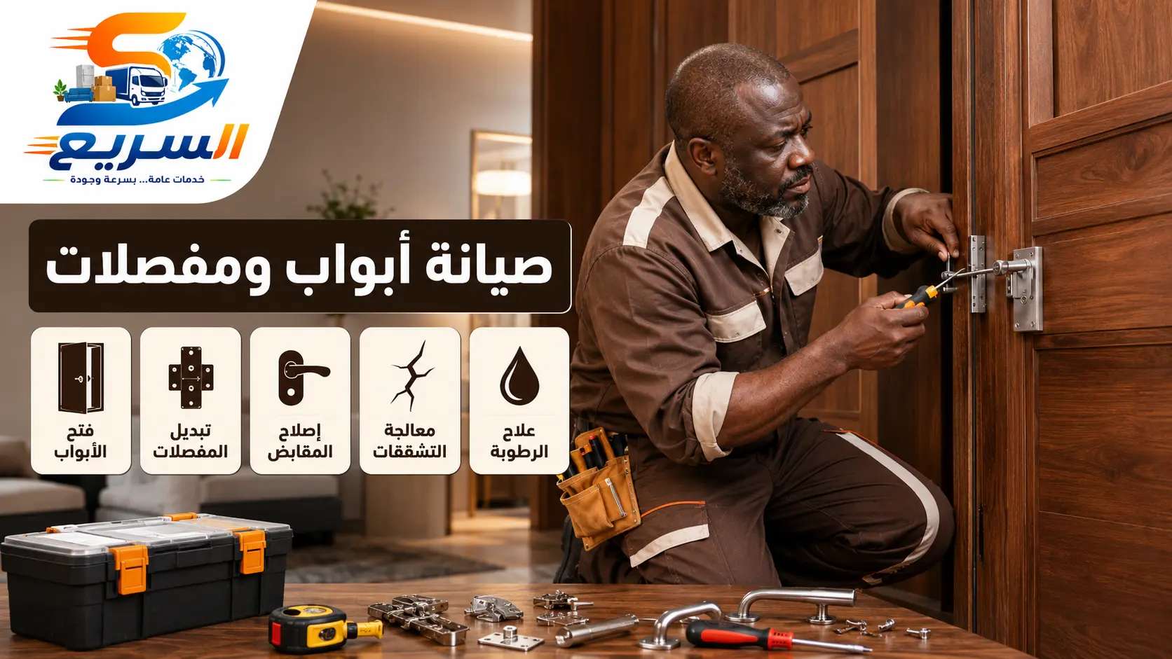 صيانة أبواب ومفصلات وخشب تالف مع نجار ولي العهد بمكة